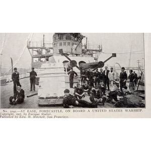 Navy Ship Postcard Forecastle On Board US Warship Naval 1907 Series 5042 Unused